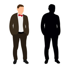 isolated man with a bow tie without a face