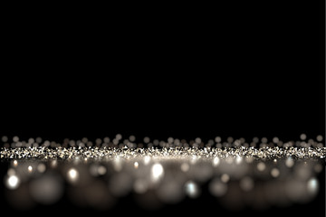 Luxury silver glittering dark background. Vector VIP background for posters, banners or cards.