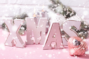 Vintage pink Christmas.