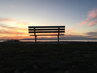 Sunset park bench
