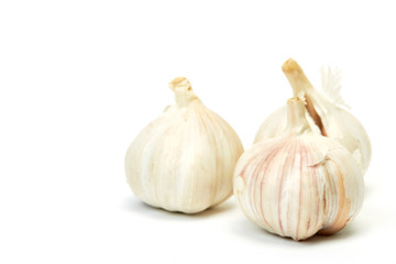 Garlics isolated on white