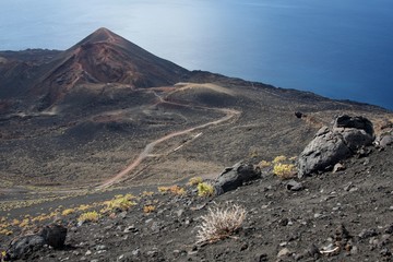 volcano, berg, landschaft, lava, wasser, vulkanisch, insel, kanaren