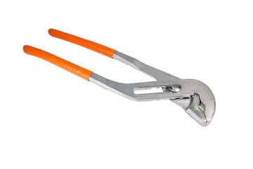 Adjustable pipe wrench isolated.