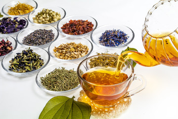 色々な色のなハーブティー　Beautiful color herbal tea