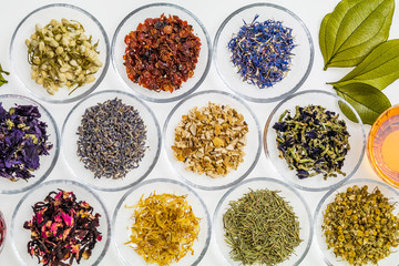 色々な色のなハーブティー　Beautiful color herbal tea
