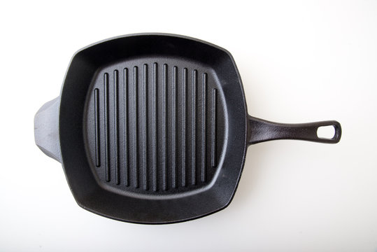 isolated grill pan on white background