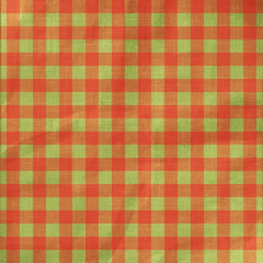 Coarse Red Checkered Plaid Fabric Pattern Texture