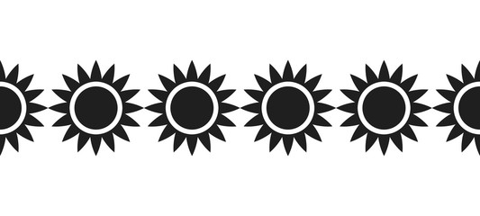 Black silhouette of flowers. Decorative border and decoration for scrapbooking. Illustration on a white background.