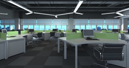 Fototapeta premium 3D Illustration the modern office interior design