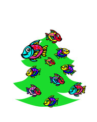 fish at the Christmas tree