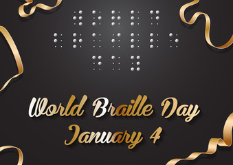 Fototapeta na wymiar Poster for World Braille Day (January 4). World Braille Day vector illustration. vector illustration poster to world Braille day.