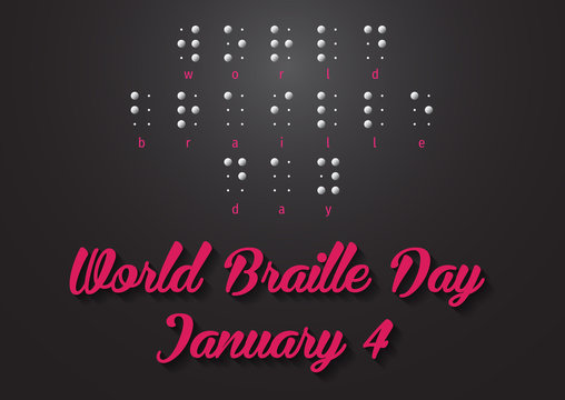 Poster for World Braille Day (January 4). World Braille Day vector illustration. vector illustration poster to world  Braille day.