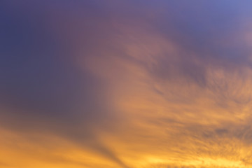Abstract blurred evening sky with sunset light background