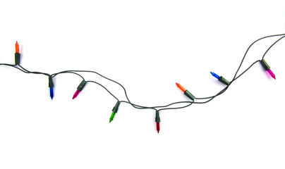 Christmas lights isolated on white background
