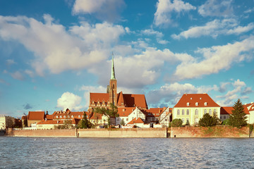Obraz premium Collegiate Church of the Holy Cross and St. Bartholomew in Wrocław, Poland