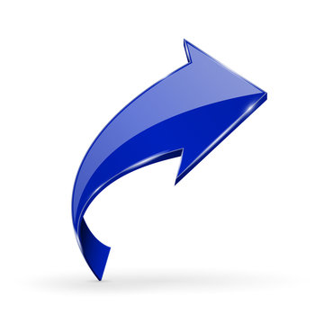 Blue UP arrow. Web 3d shiny icon