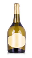 White wine bottle, with real paper blank label.