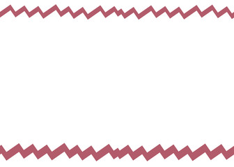 ギザギザの波線のフレーム・赤紫