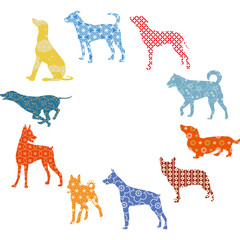 戌シルエット　年賀状