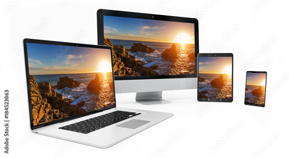 Poster modern digital silver tech device 3d rendering