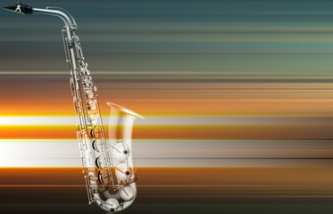 abstract grunge piano background with saxophone