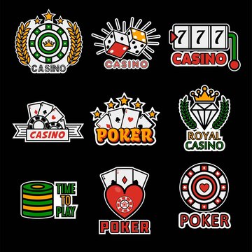 Casino poker logo templates. Vector set