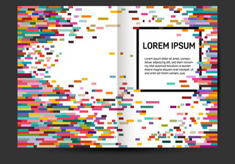 Fototapeta premium Brochure design template, colorful lines on white, eps10 vector