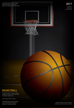 Basketball Poster Advertising Vector Illustration