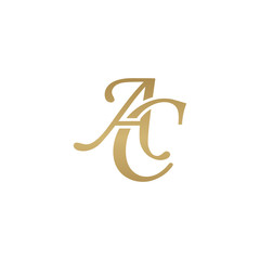 Obraz na płótnie Canvas Initial letter AC, overlapping elegant monogram logo, luxury golden color