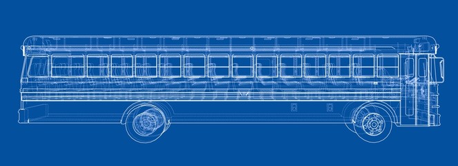 School bus outline vector