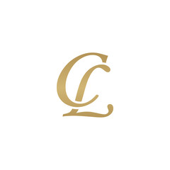 Initial letter CL, overlapping elegant monogram logo, luxury golden color
