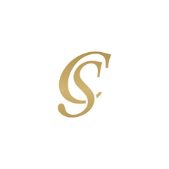Fototapeta premium Initial letter CS, overlapping elegant monogram logo, luxury golden color