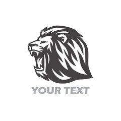 Naklejka premium Wild Lion Head Logo Vector Design