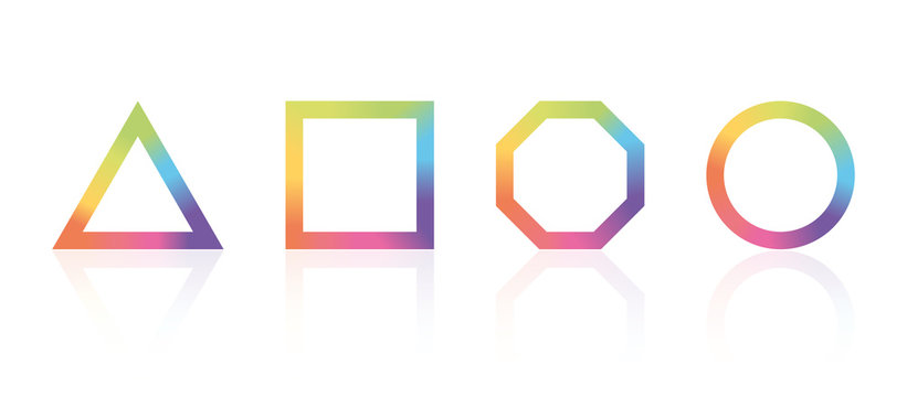 basic geometric shape with color rainbow spectrum