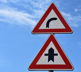 Road signs. Metal sign with Directions