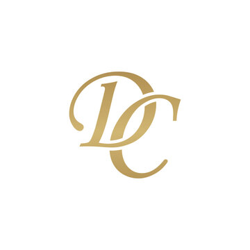 Initial letter DC, overlapping elegant monogram logo, luxury golden color