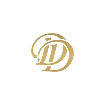 Initial letter DD, overlapping elegant monogram logo, luxury golden color