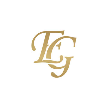 Initial letter EG, overlapping elegant monogram logo, luxury golden color
