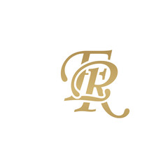 Initial letter ER, overlapping elegant monogram logo, luxury golden color