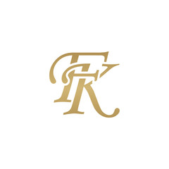 Initial letter FK, overlapping elegant monogram logo, luxury golden color