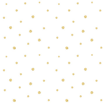 Golden confetti pattern. Modern abstract vector seamless background with small gold texture dots . Perfect for festive party invitations, greeting cards and wrapping paper.