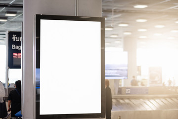 blank advertising billboard at airport