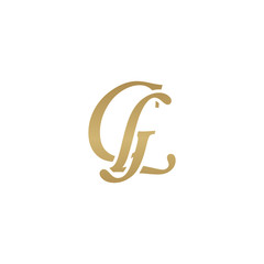 Initial letter GL, overlapping elegant monogram logo, luxury golden color