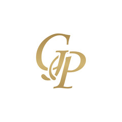 Initial letter GP, overlapping elegant monogram logo, luxury golden color