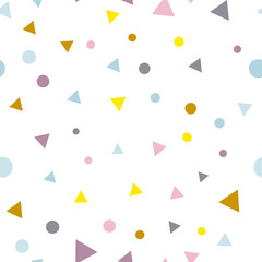Fototapeta na wymiar Party celebration confetti triangles and dots pattern.