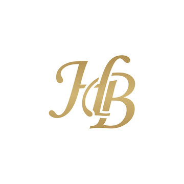 Initial letter HB, overlapping elegant monogram logo, luxury golden color