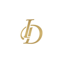 Initial letter ID, overlapping elegant monogram logo, luxury golden color