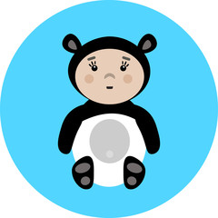 baby in panda costume vector illustration