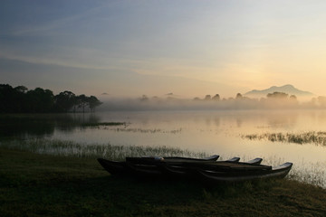 Fototapeta na wymiar Kandamala Lake, close to Dambulla, Sri Lanka