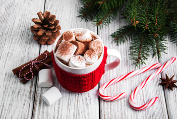 Christmas cocoa with marshmallow
